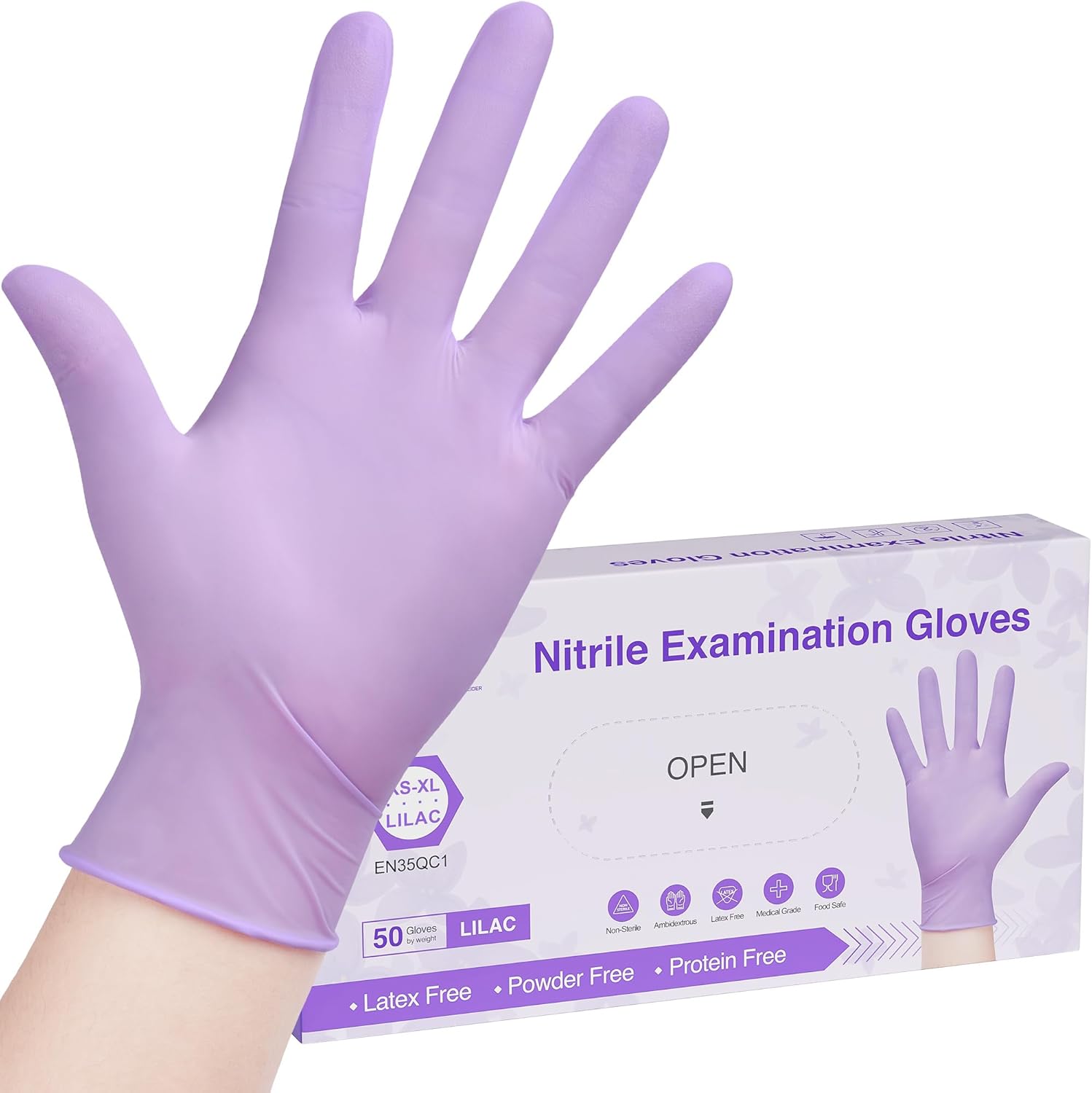 Exam Glove Nitrile - Disposable Nitrile Exam Gloves 3-mil Lilac