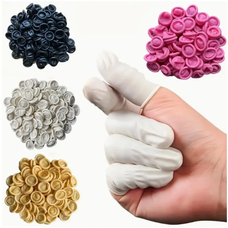 Latex Disposable Glove - 100PCS Multi-color Disposable Finger Cots Anti