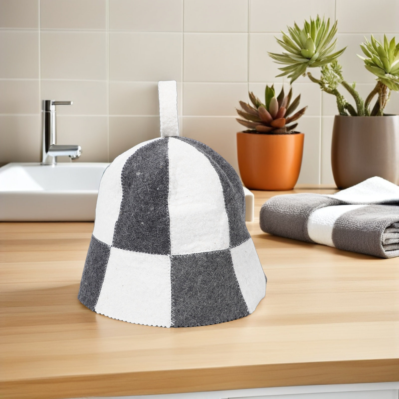 1Set Sauna Kit Felt Hat with M - Heat Resistant Glove avaliação e preço