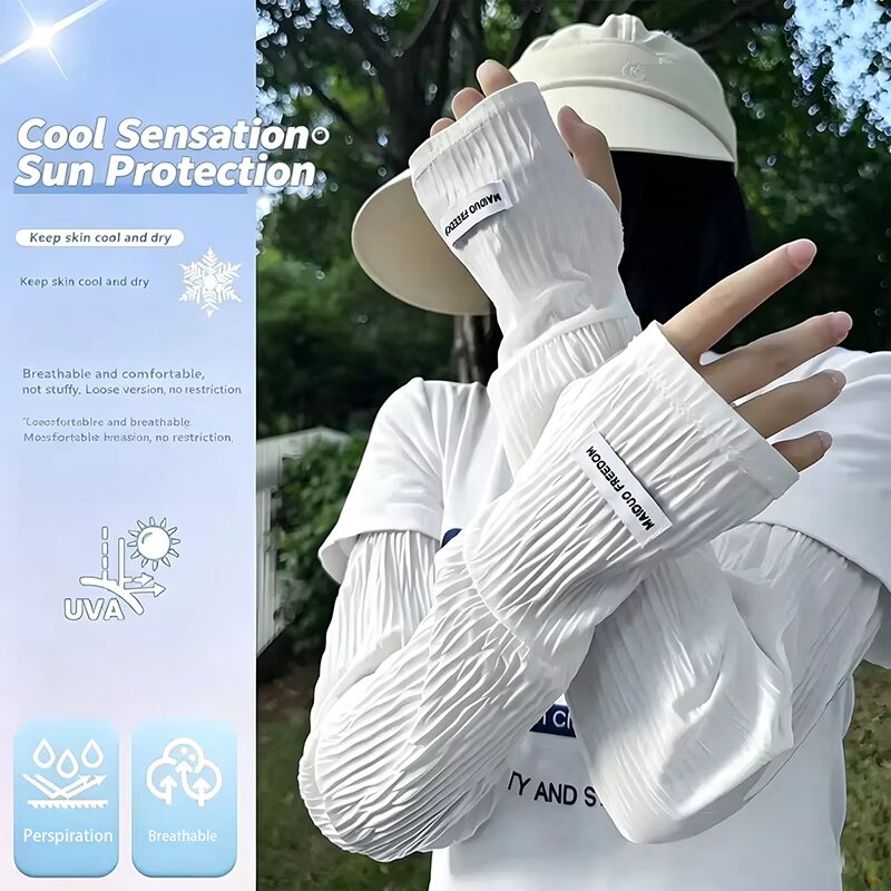Summer Loose Ice Silk Uv Prote - Fingerless Glove Knit avaliação e preço