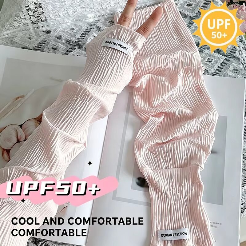 Summer Loose Ice Silk Uv Prote - Fingerless Glove Knit avaliação e preço