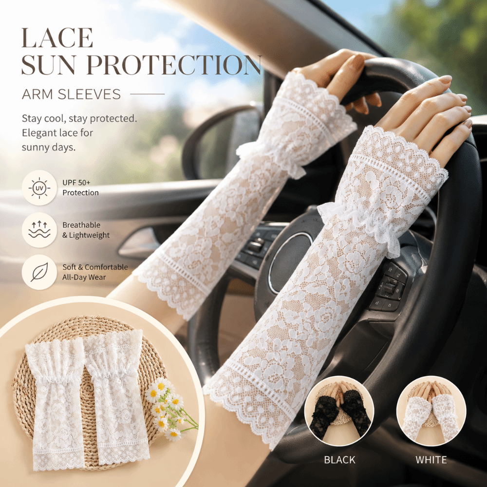Lace Ruffles Pleated Detachabl - Fingerless Glove Knit avaliação e preço