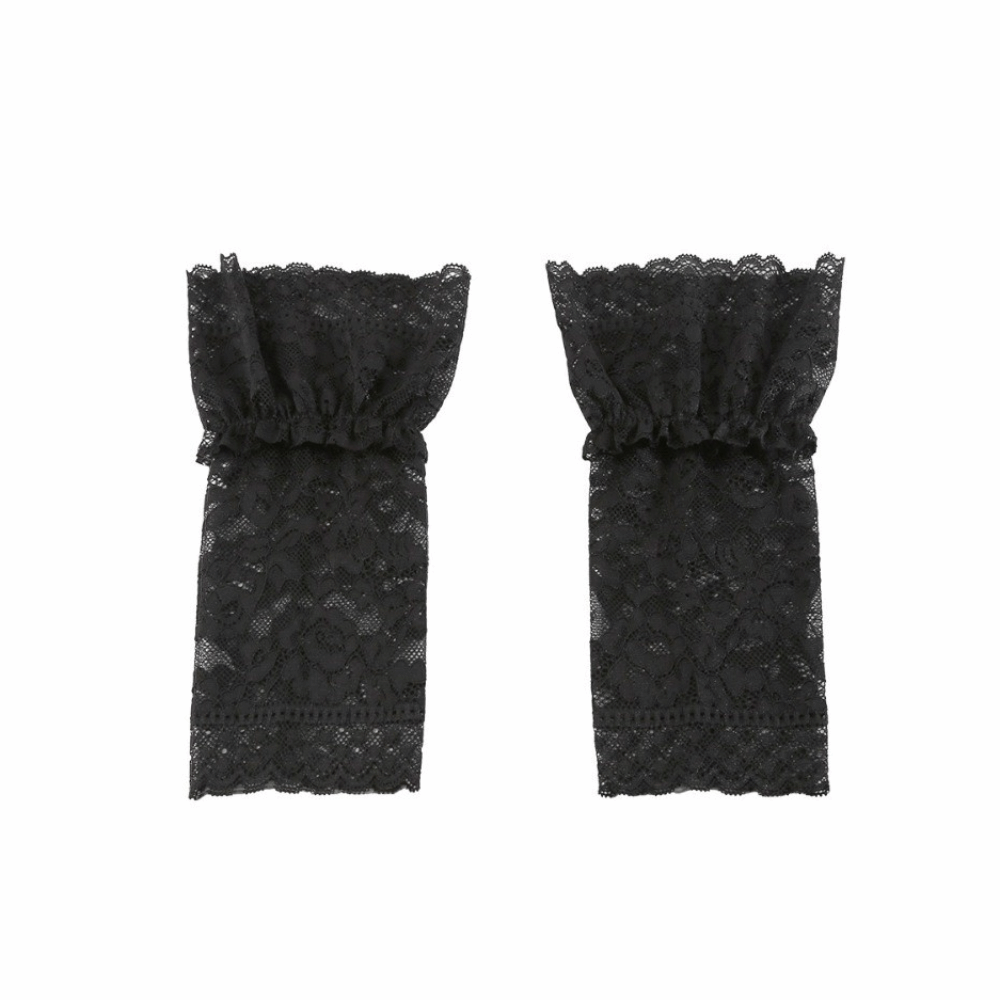 Lace Ruffles Pleated Detachabl - Fingerless Glove Knit avaliação e preço