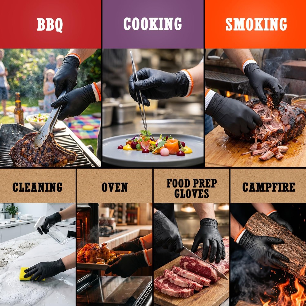 BBQ Gloves 50 Disposable Nitri - Heat Resistant Glove avaliação e preço