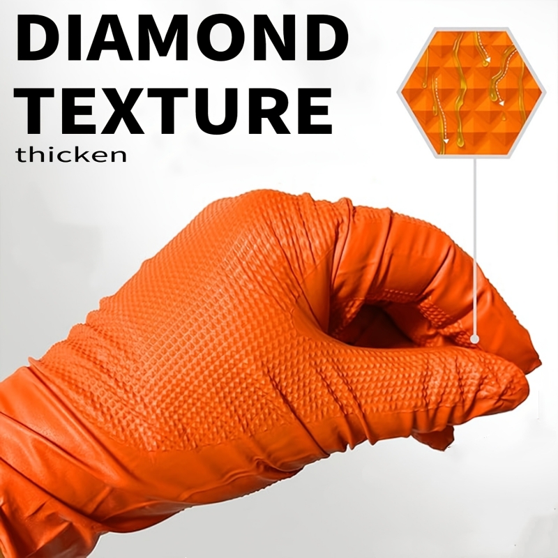 Heavy Duty Orange Nitrile Glov - Nitrile Mechanic Glove avaliação e preço