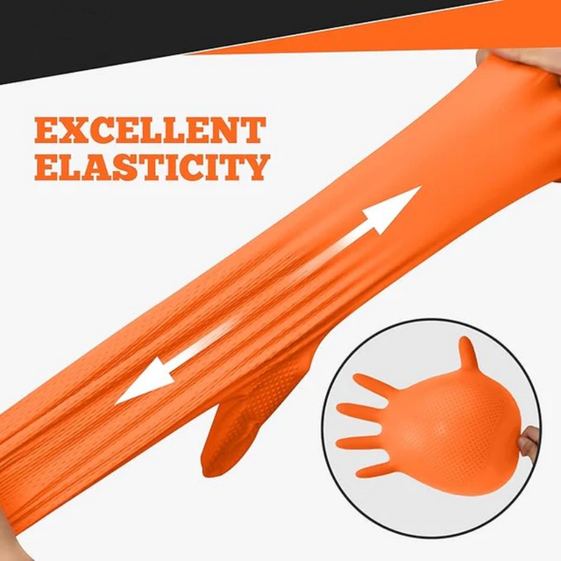 Heavy Duty Orange Nitrile Glov - Nitrile Mechanic Glove avaliação e preço