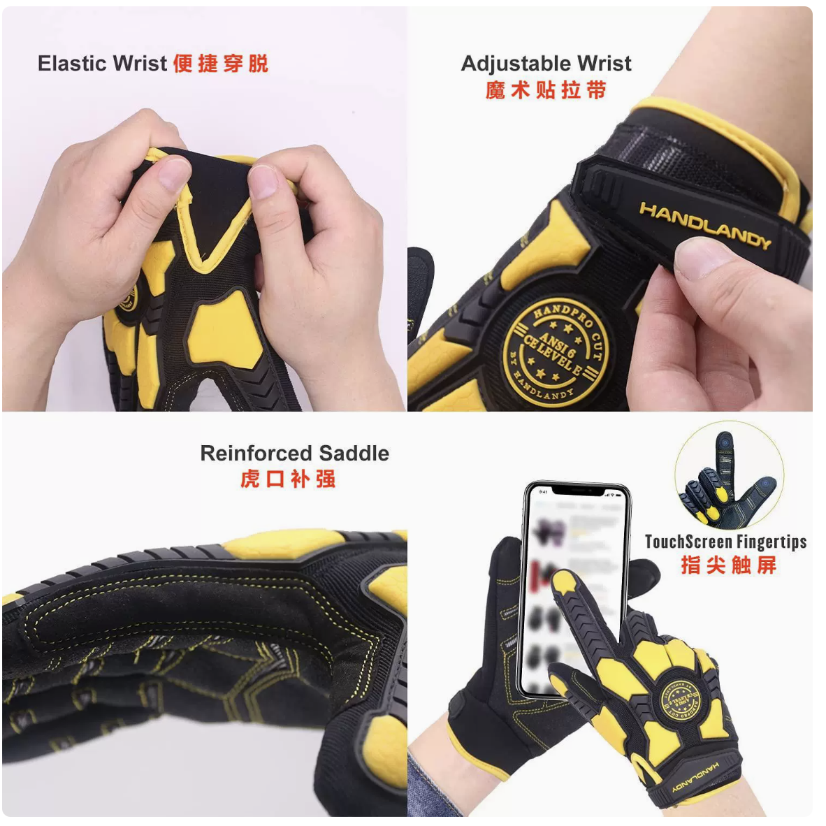Heavy Duty Work Gloves, Cut 6  - Work Glove Impact avaliação e preço