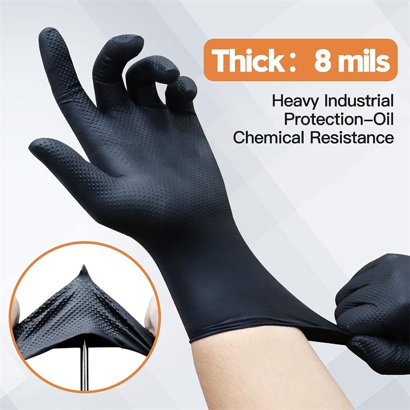 Black Nitrile Gloves Disposabl - Nitrile Mechanic Glove avaliação e preço