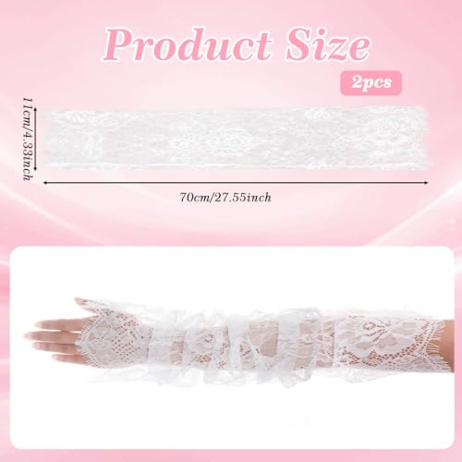 Long Sheer Lace Arm Sleeves Fo - Fingerless Glove Knit avaliação e preço