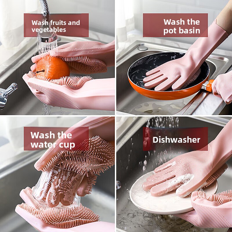 Silicone Dishwashing Gloves, M - Dish Glove Rubber avaliação e preço