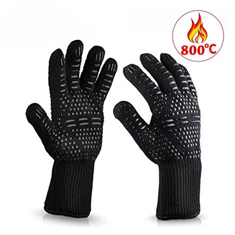 One Piece BBQ Gloves High Temp - Oven Mitt Silicone avaliação e preço