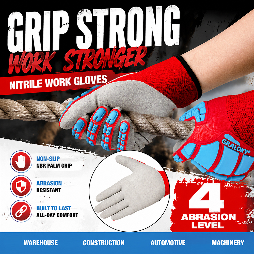 Anti-Impact Anti-Slip Nitrile  - Work Glove Impact avaliação e preço