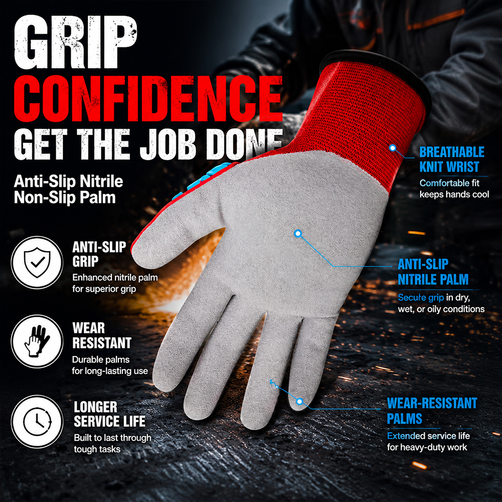 Anti-Impact Anti-Slip Nitrile  - Work Glove Impact avaliação e preço