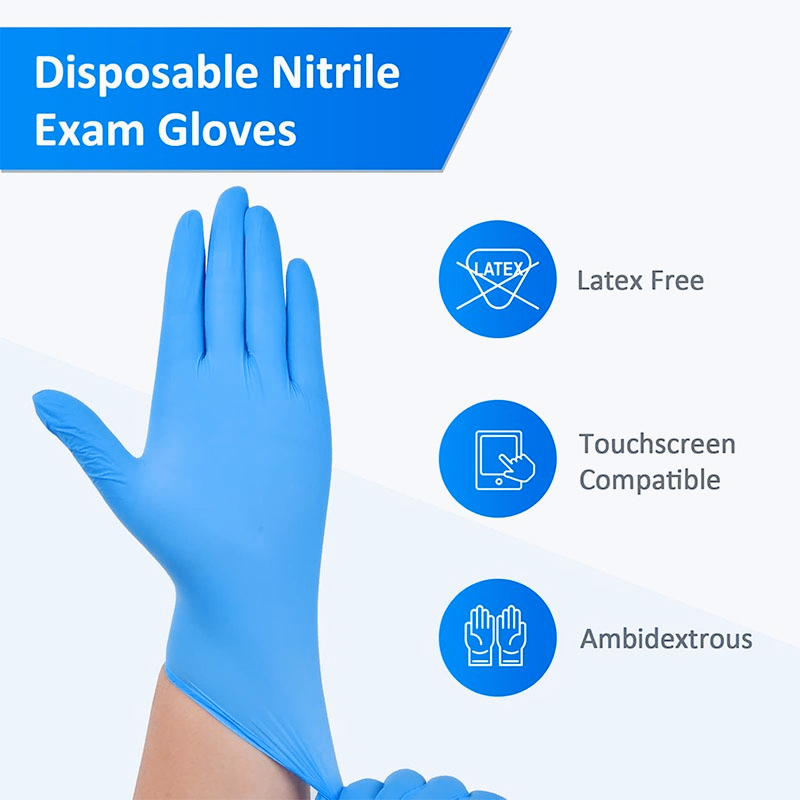 100PCS Blue Nitrile Disposable - Nitrile Mechanic Glove avaliação e preço