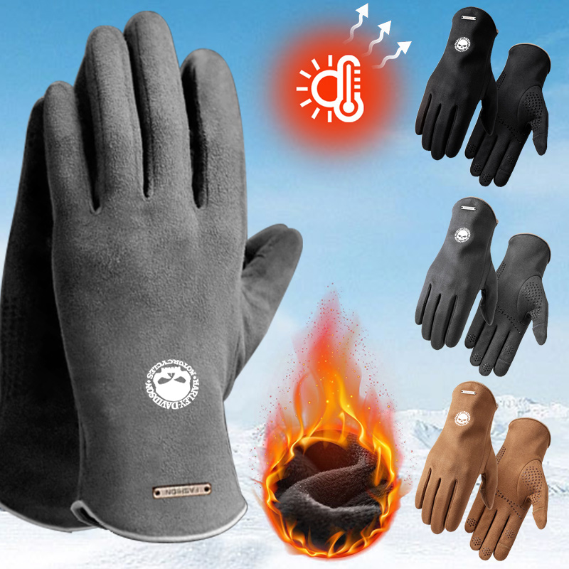 2pc Man Winter Warm Gloves For - Leather Driving Glove avaliação e preço