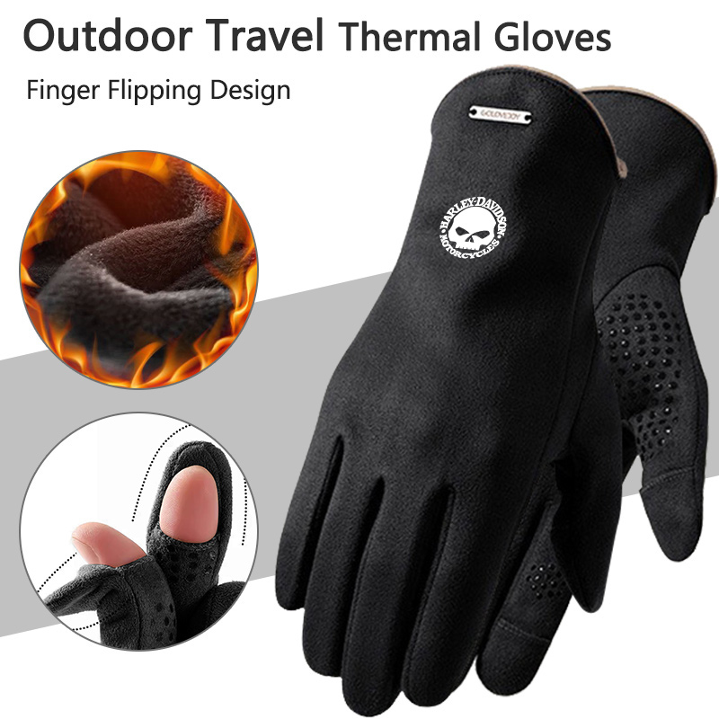 2pc Man Winter Warm Gloves For - Leather Driving Glove avaliação e preço