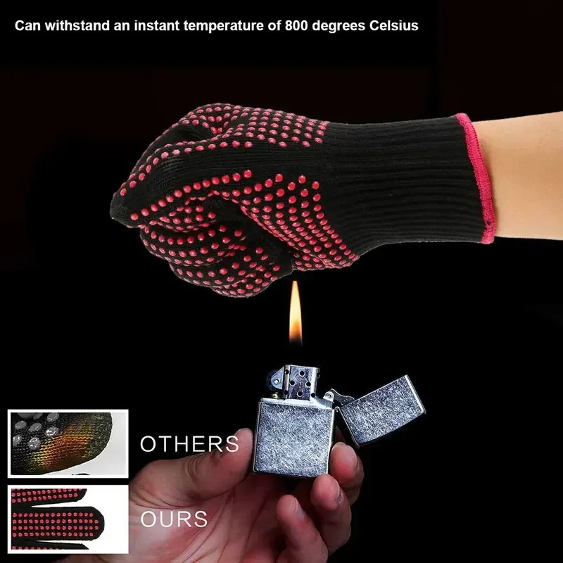 1 Pair Non-Slip Silicone BBQ G - Oven Mitt Silicone avaliação e preço