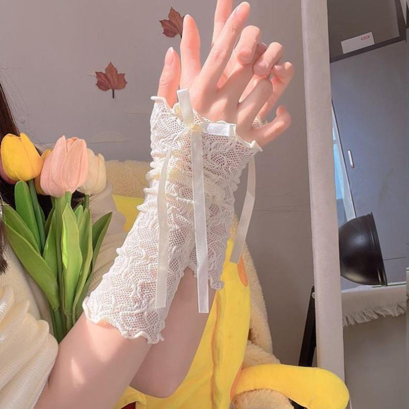 Women Gothic Mesh Fingerless G - Fingerless Glove Knit avaliação e preço