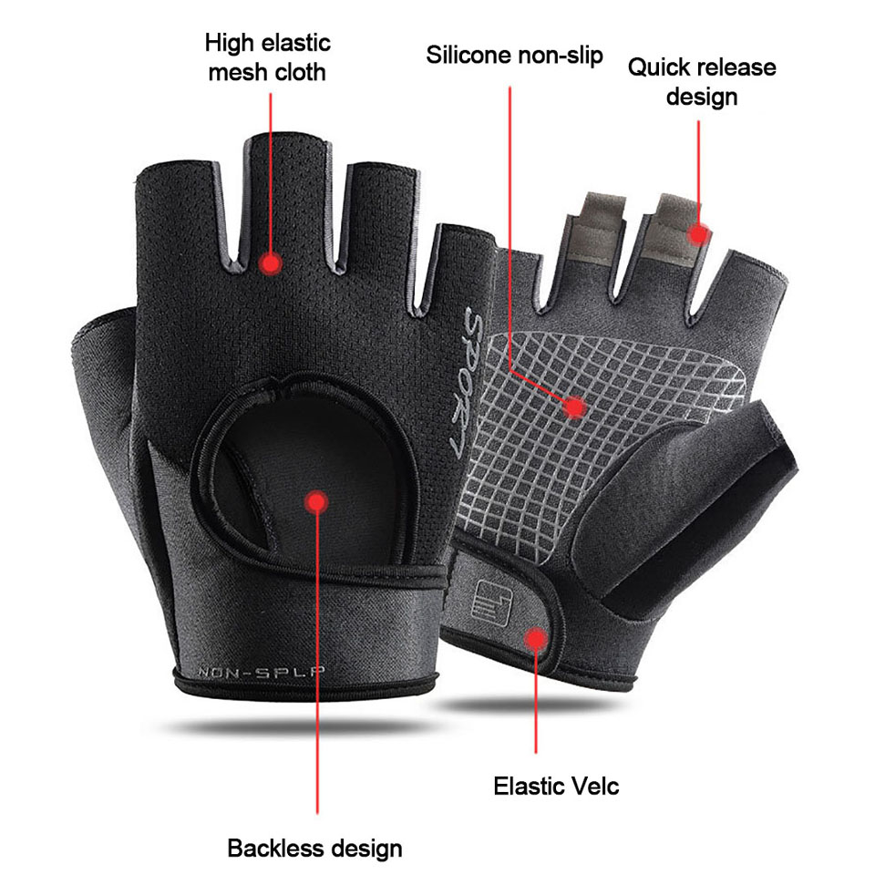 Cycling Sport Half Finger Glov - Workout Glove Gym avaliação e preço