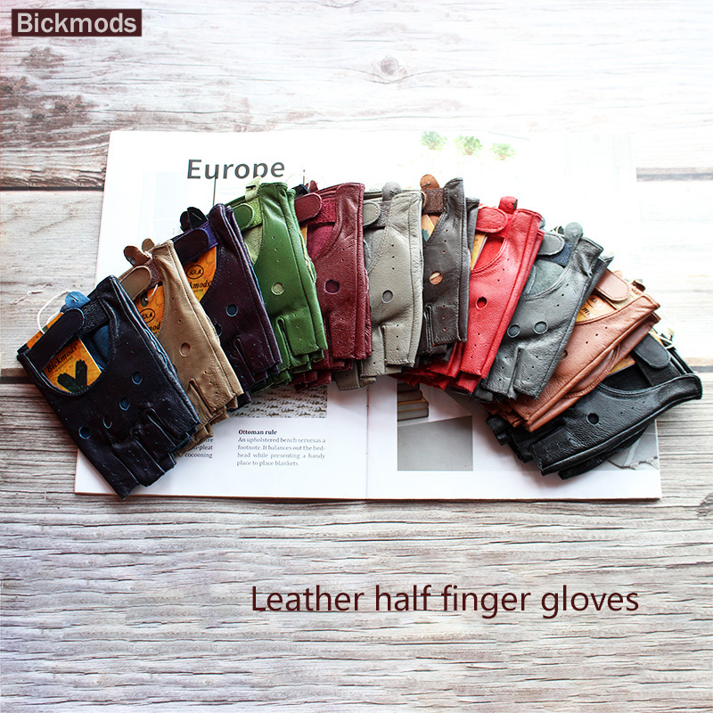 New Women's Sheepskin Half Fin - Leather Driving Glove avaliação e preço