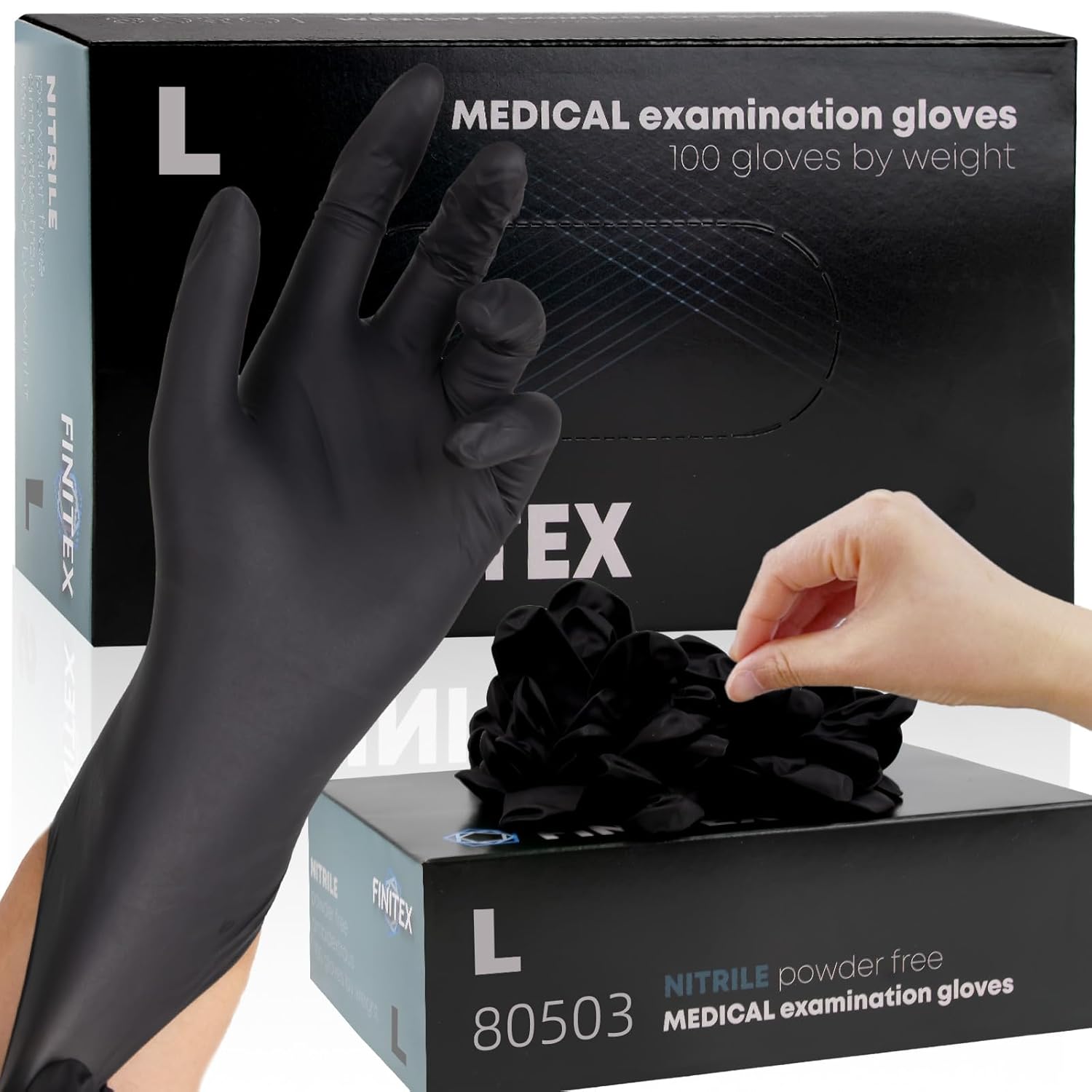 - Black Nitrile Disposable Glo - Exam Glove Nitrile avaliação e preço