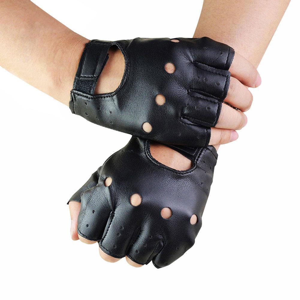 Punk Fingerless Gloves PU Leat - Workout Glove Gym avaliação e preço