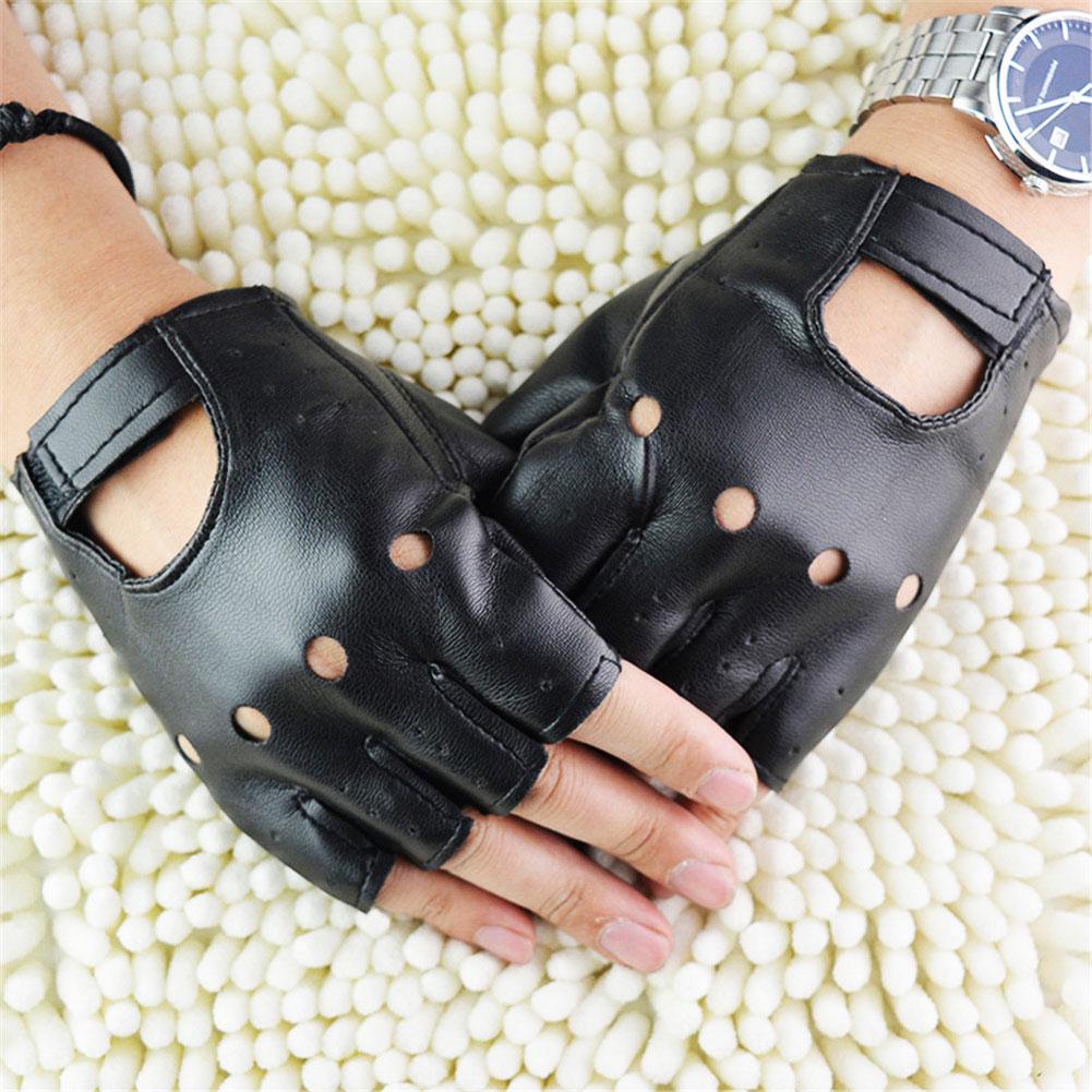 Punk Fingerless Gloves PU Leat - Workout Glove Gym avaliação e preço