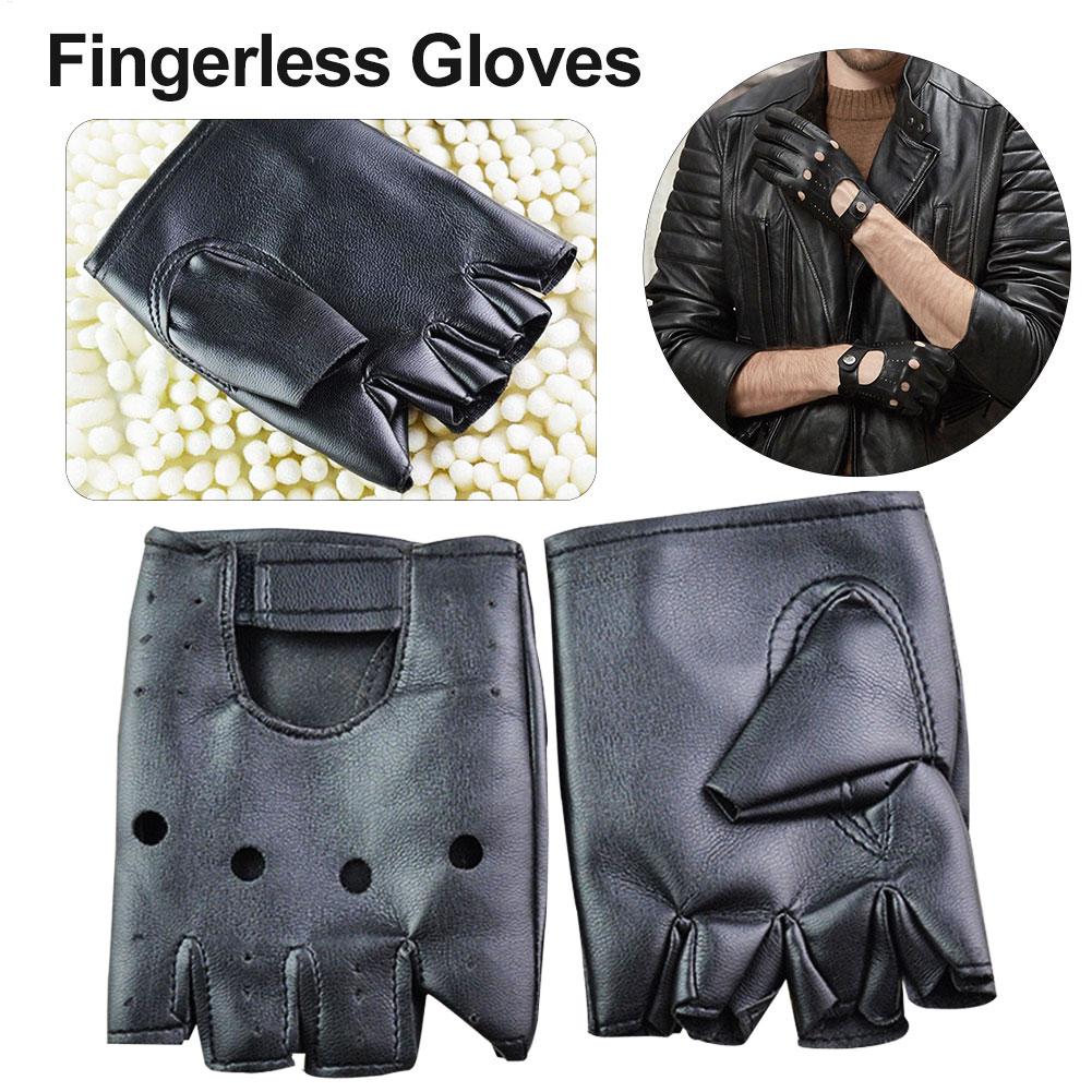 Punk Fingerless Gloves PU Leat - Workout Glove Gym avaliação e preço
