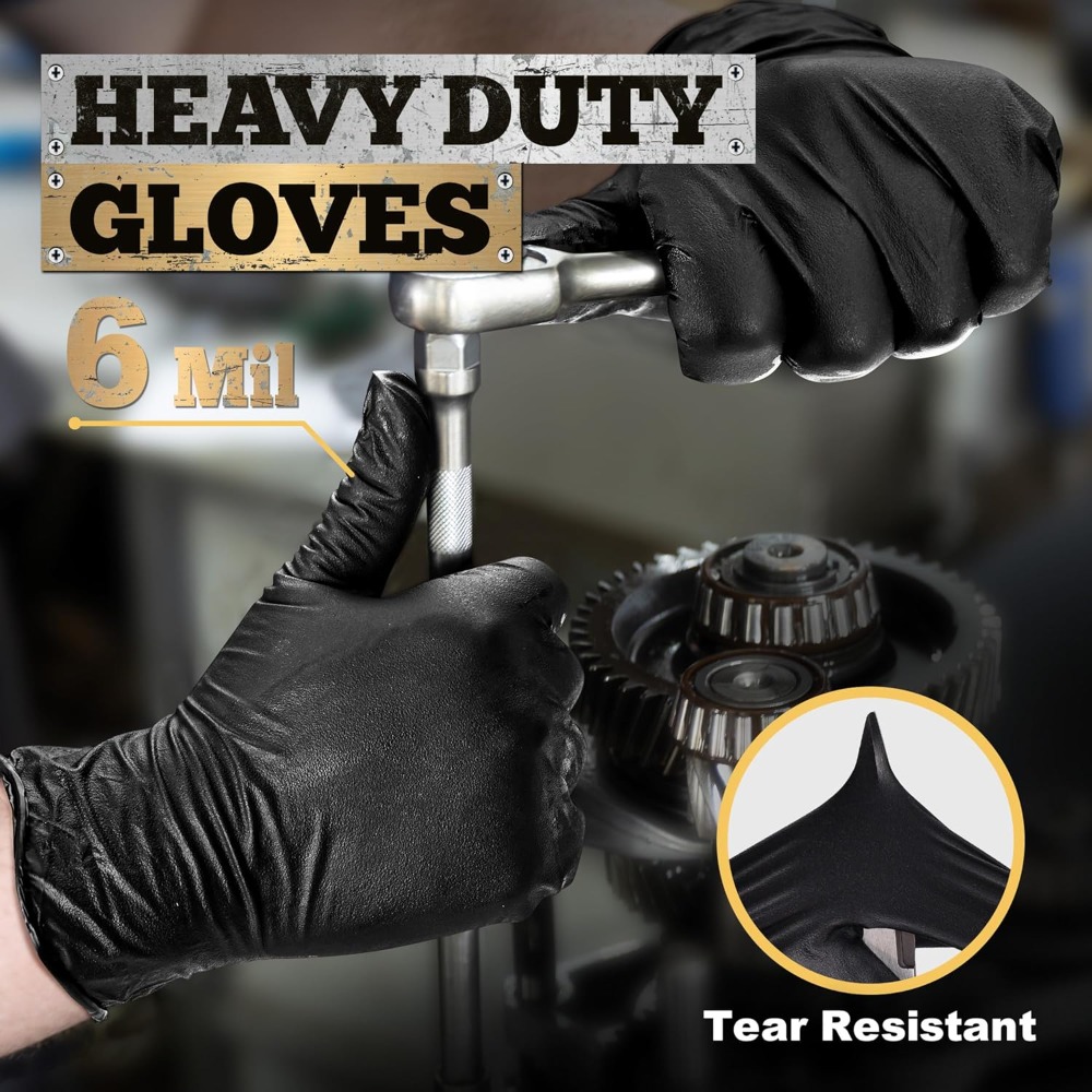 Heavy Duty Black Nitrile Glove - Nitrile Mechanic Glove avaliação e preço