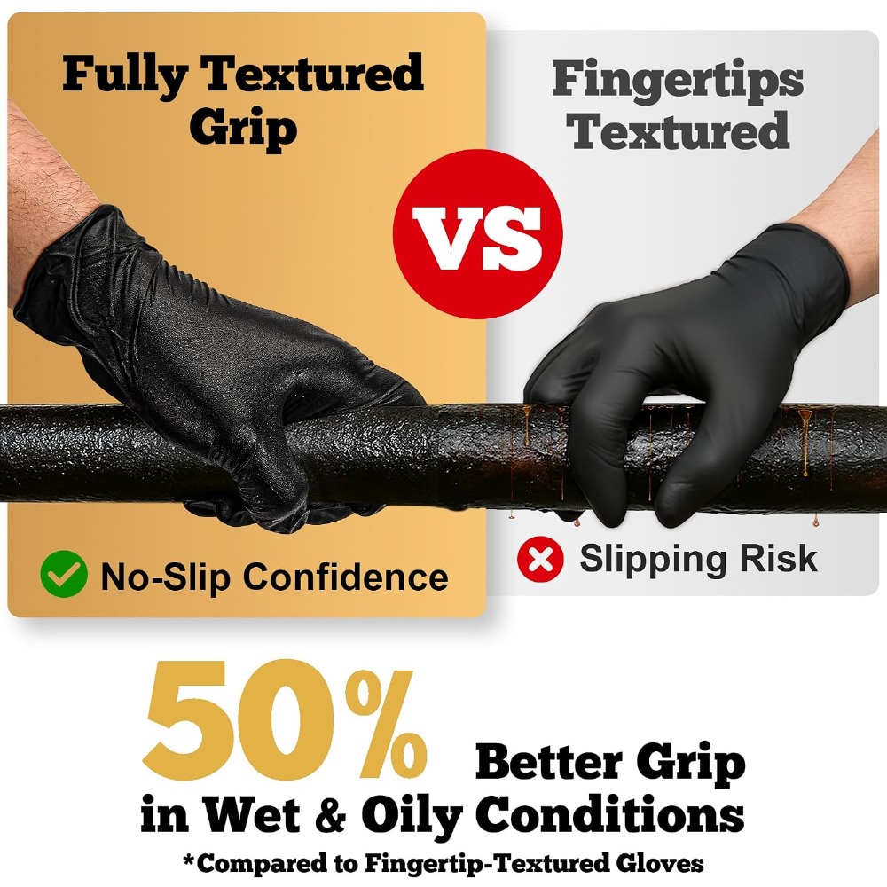 Heavy Duty Black Nitrile Glove - Nitrile Mechanic Glove avaliação e preço
