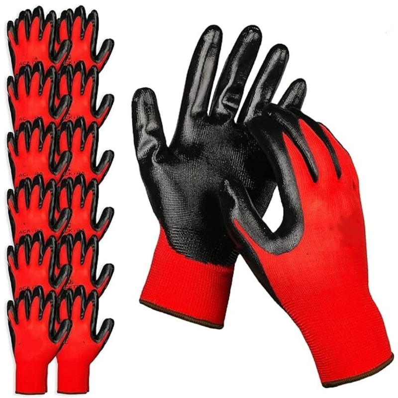 4/20PCS Nitrile Coated Safety  - Nitrile Mechanic Glove avaliação e preço