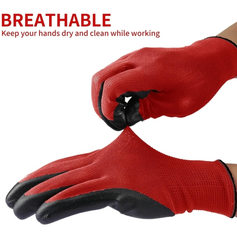 4/20PCS Nitrile Coated Safety  - Nitrile Mechanic Glove avaliação e preço