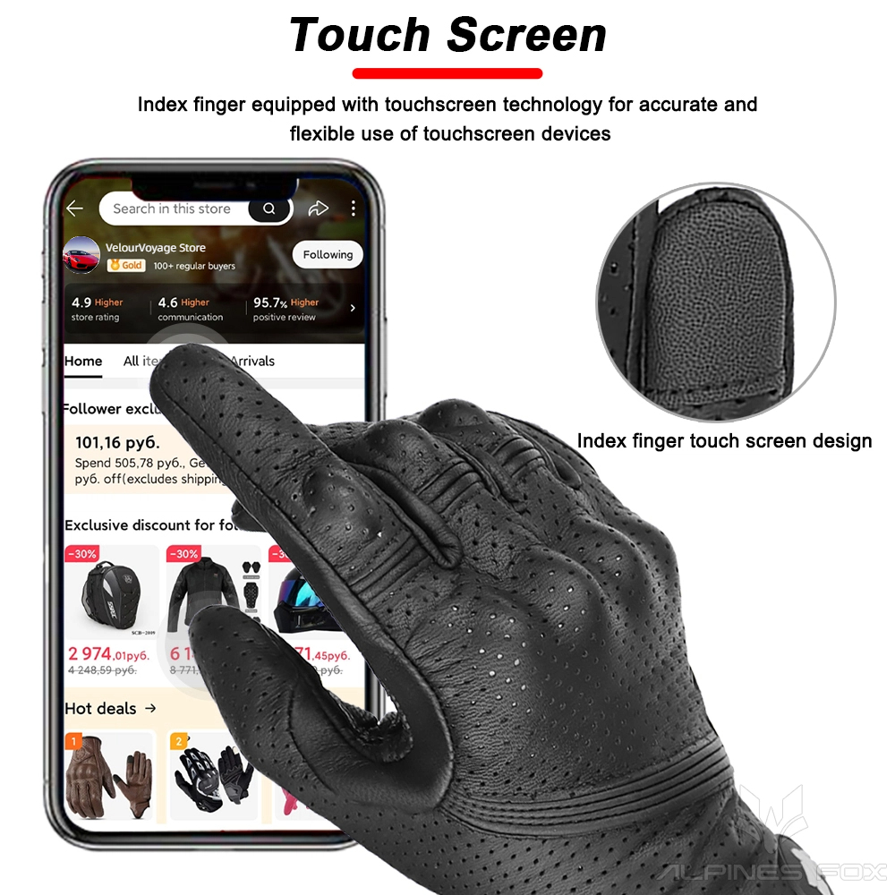 Unisex Vintage Leather Motorcy - Motorcycle Glove Knuckle avaliação e preço