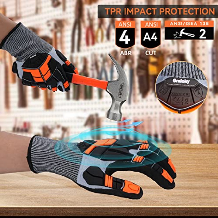 Safety Work Gloves with Impact - Work Glove Impact avaliação e preço