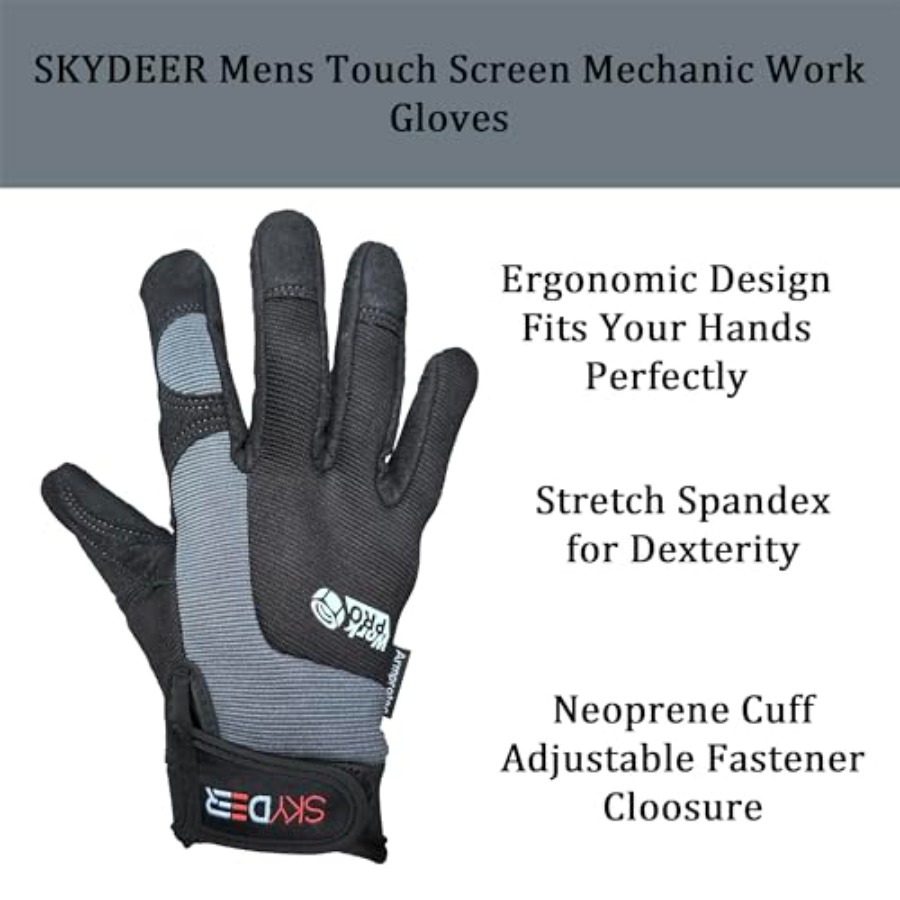 Touch Screen Leather Work Glov - Work Glove Impact avaliação e preço
