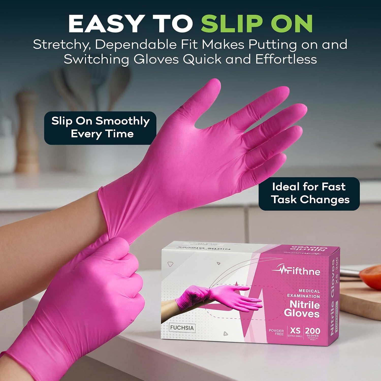 Fuchsia Hot Pink Nitrile Dispo - Exam Glove Nitrile avaliação e preço