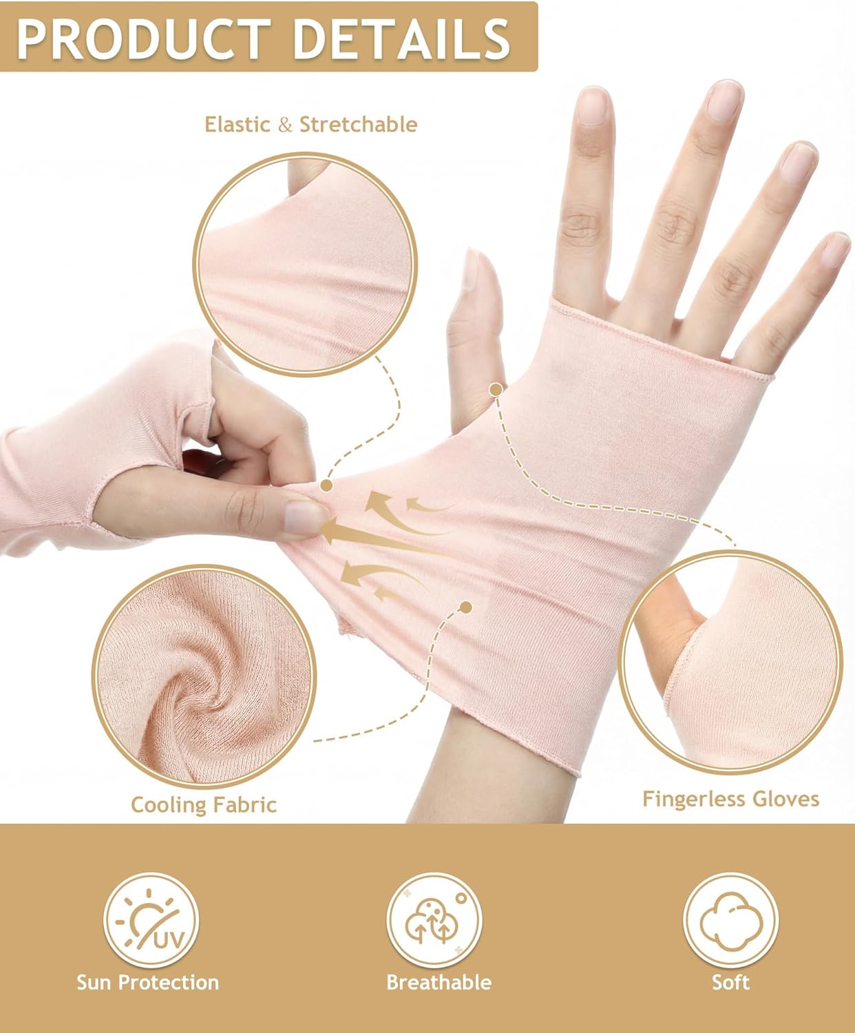 1 pair of sun protection glove - Fingerless Glove Knit avaliação e preço