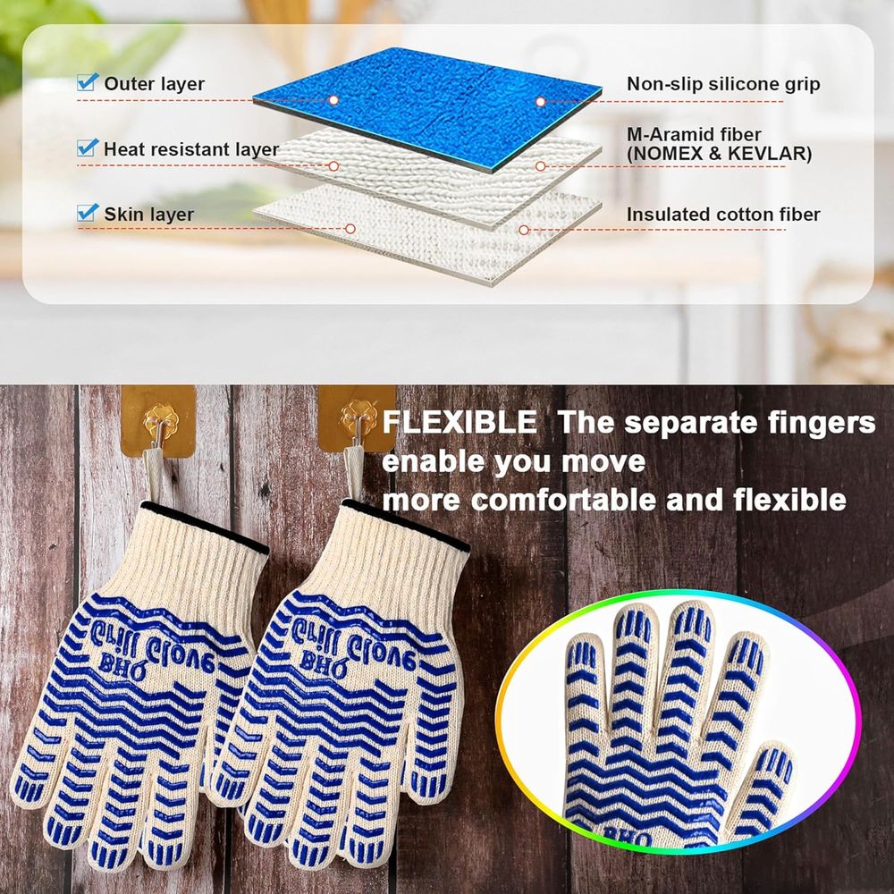 Heat Resistant Oven Gloves - B - Heat Resistant Glove avaliação e preço