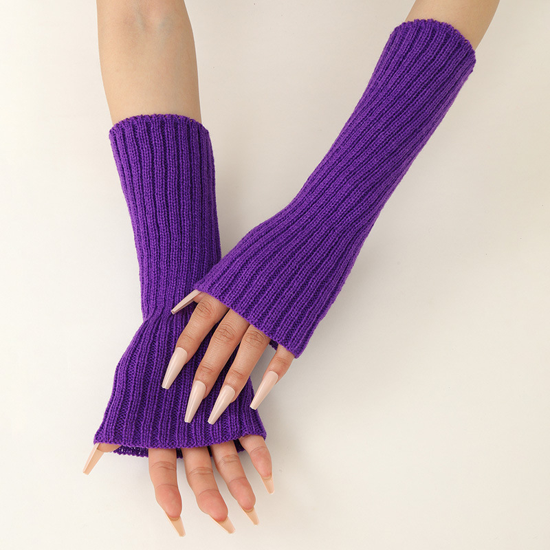 Girls Colorful Warm Knitted Ar - Fingerless Glove Knit avaliação e preço
