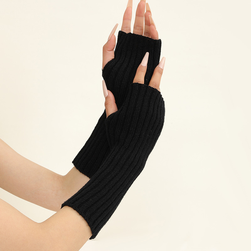 Girls Colorful Warm Knitted Ar - Fingerless Glove Knit avaliação e preço