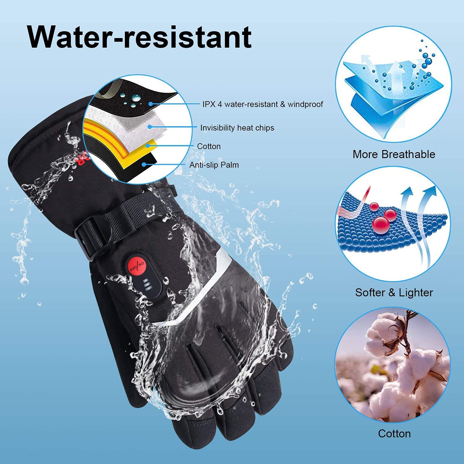 SNOW DEER Winter Heated Gloves - Ski Glove Waterproof avaliação e preço