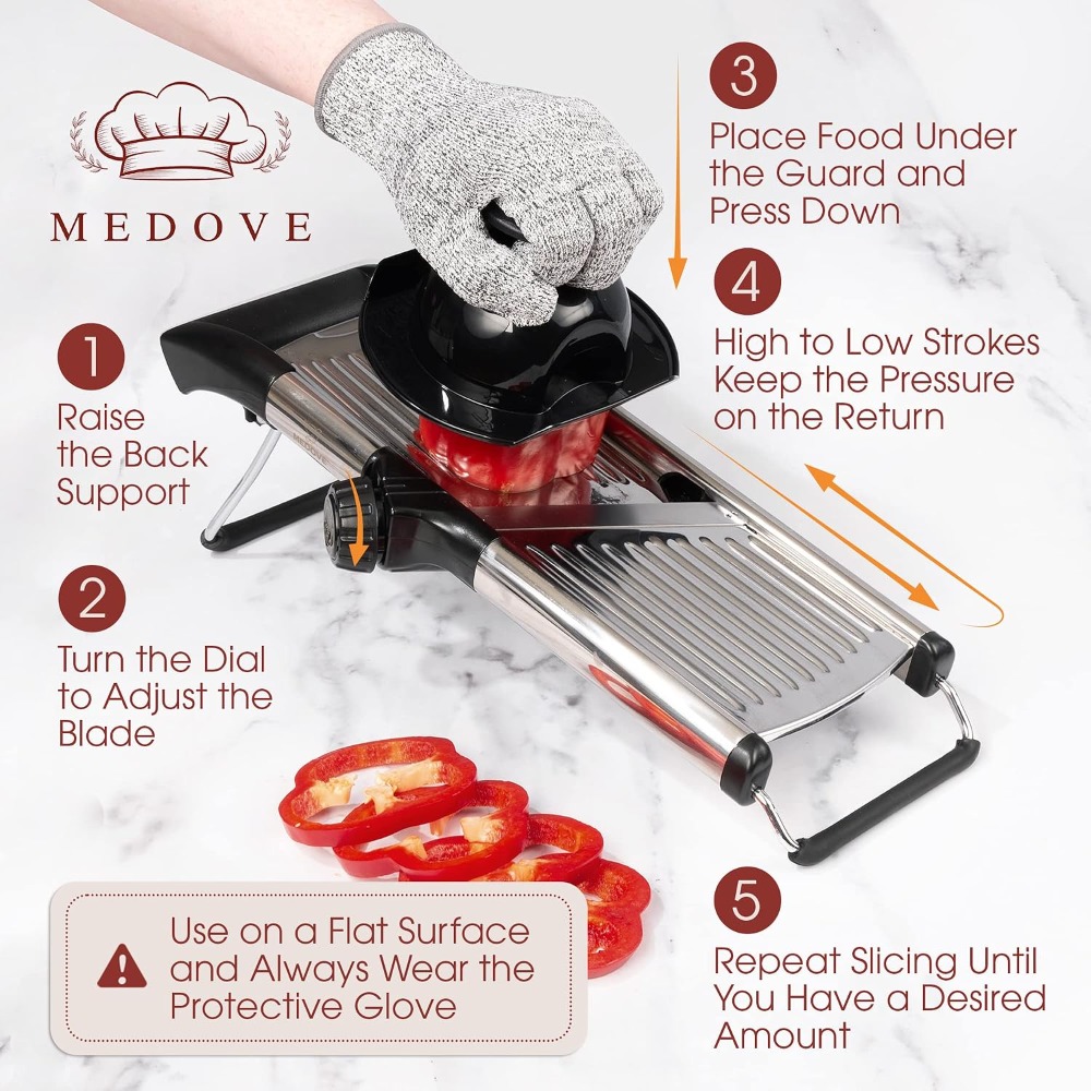 Stainless Steel Mandoline Slic - Cut Resistant Glove avaliação e preço