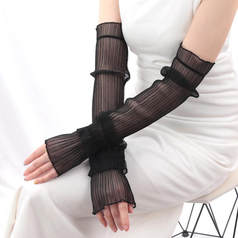 1 Pair Ice Silk Long Sleeves S - Fingerless Glove Knit avaliação e preço