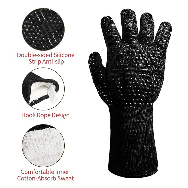 1PC Gloves 800 Degrees Firepro - Oven Mitt Silicone avaliação e preço
