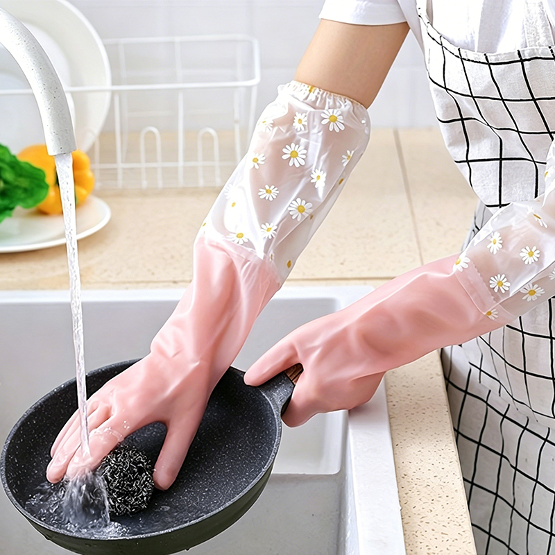 A Pair of New Long-Sleeved Rub - Dish Glove Rubber avaliação e preço