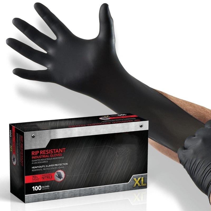100PCS Black Nitrile Gloves Di - Nitrile Mechanic Glove avaliação e preço