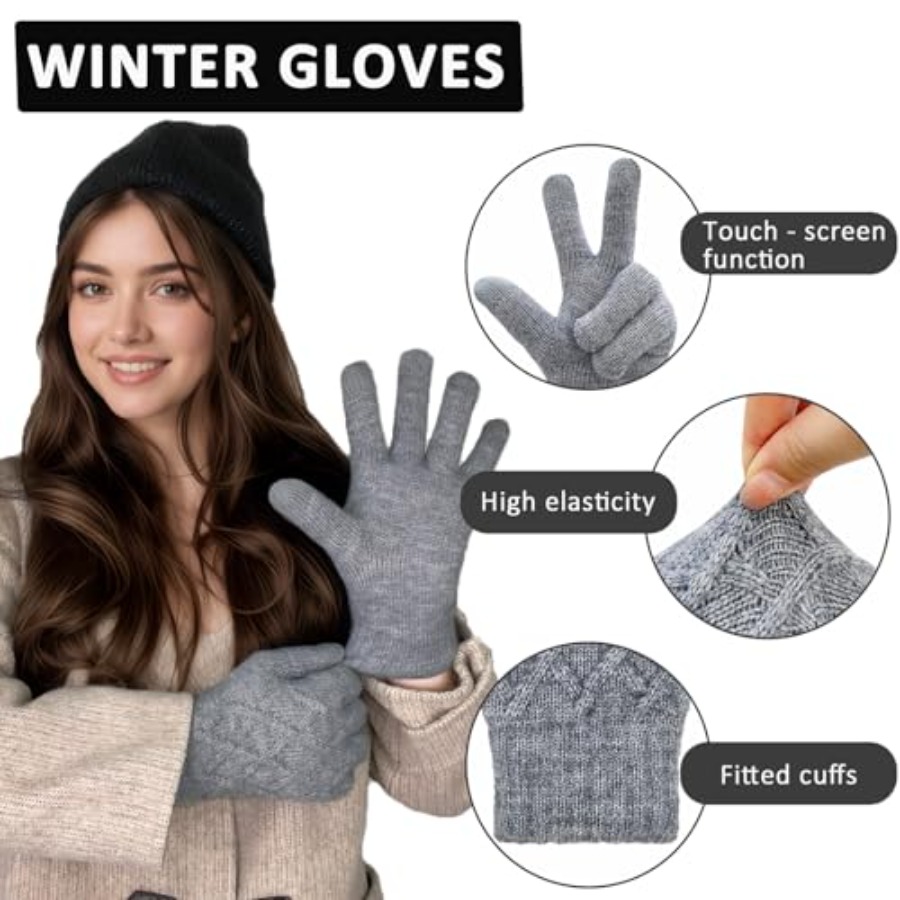 Winter Wool Gloves for Women M - Wool Glove Lined avaliação e preço