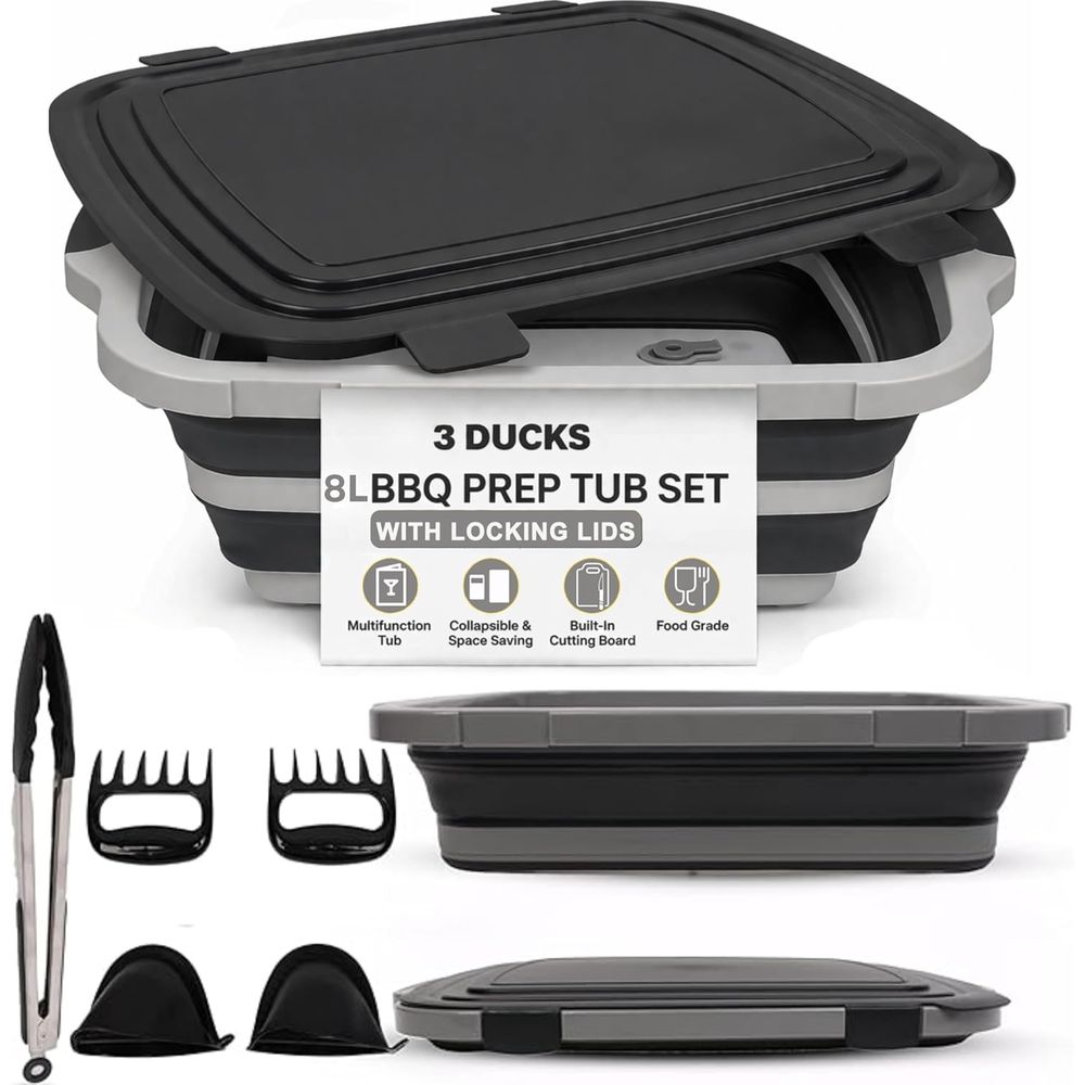 Portable 8L BBQ Prep Tub with  - Heat Resistant Glove avaliação e preço