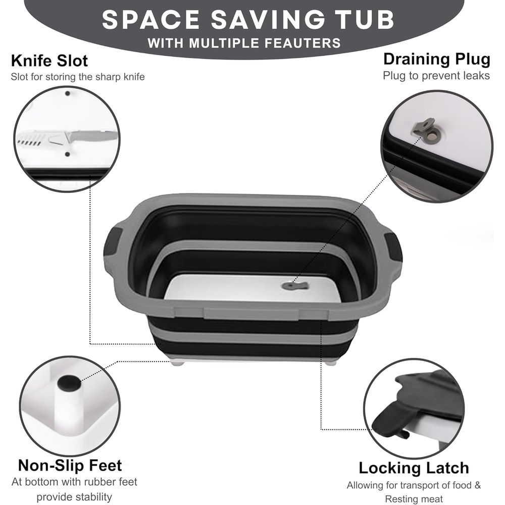 Portable 8L BBQ Prep Tub with  - Heat Resistant Glove avaliação e preço
